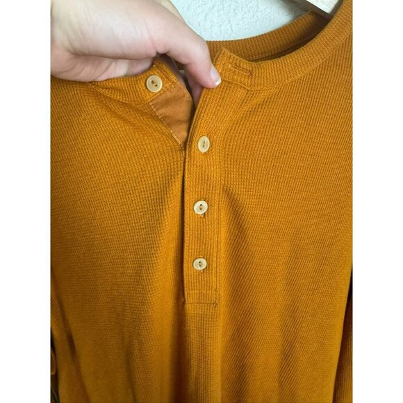 Men's Goodfellow Henley Thermal Top Shirt Size XL Rust Orange Outdoor - Picture 2 of 8